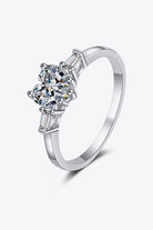 1.2 Ct Moissanite Heart Ring - Rhodium Vermeil-5- Claude Jewelry Moissanite - Shop claudejewelry.com