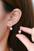 1.3 Carat Moissanite Double Stone Huggie Earrings - - Claude Jewelry Moissanite - Shop claudejewelry.com