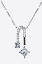 1.3 Carat Moissanite U-Hook Drop Necklace - Rhodium Vermeil- Claude Jewelry Moissanite - Shop claudejewelry.com