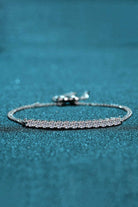 1.3 Ct Moissanite Rhodium Vermeil Tie-Up Bracelet - Rhodium Vermeil- Claude Jewelry Moissanite - Shop claudejewelry.com