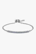 1.3 Ct Moissanite Rhodium Vermeil Tie-Up Bracelet - Rhodium Vermeil- Claude Jewelry Moissanite - Shop claudejewelry.com