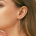 1.38 Carat Moissanite Dangling Leaf Earrings - - Claude Jewelry Moissanite - Shop claudejewelry.com