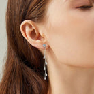 1.38 Carat Moissanite Dangling Leaf Earrings - - Claude Jewelry Moissanite - Shop claudejewelry.com