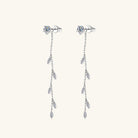 1.38 Carat Moissanite Dangling Leaf Earrings - 925 Sterling Silver- Claude Jewelry Moissanite - Shop claudejewelry.com