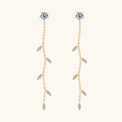 1.38 Carat Moissanite Dangling Leaf Earrings - - Claude Jewelry Moissanite - Shop claudejewelry.com