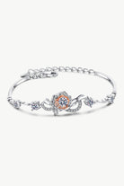 1.4 Ct Rose-Shaped Moissanite Bracelet - Rhodium Vermeil/Orange- Claude Jewelry Moissanite - Shop claudejewelry.com