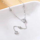 1.5 Carat Moissanite 925 Sterling Silver Lariat Necklace - 925 Sterling Silver- Claude Jewelry Moissanite - Shop claudejewelry.com