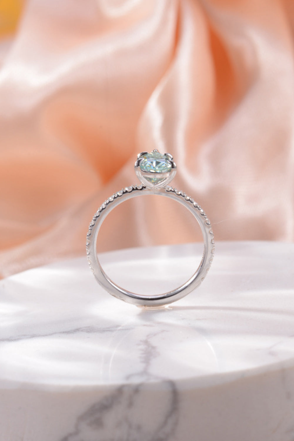 1.5 Ct Teal Teardrop Shape Moissanite 925 Sterling Silver Ring - - Claude Jewelry Moissanite - Shop claudejewelry.com