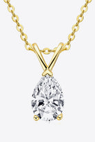 1.5 Ct Teardrop Moissanite Pendant Necklace - 18k Gold Vermeil- Claude Jewelry Moissanite - Shop claudejewelry.com