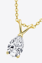 1.5 Ct Teardrop Moissanite Pendant Necklace - - Claude Jewelry Moissanite - Shop claudejewelry.com