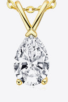 1.5 Ct Teardrop Moissanite Pendant Necklace - - Claude Jewelry Moissanite - Shop claudejewelry.com