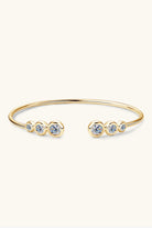 1.8 Carat Moissanite Six Stone Open Bracelet - 18k Gold Vermeil- Claude Jewelry Moissanite - Shop claudejewelry.com