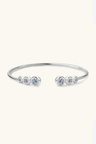 1.8 Carat Moissanite Six Stone Open Bracelet - Platinum Vermeil- Claude Jewelry Moissanite - Shop claudejewelry.com