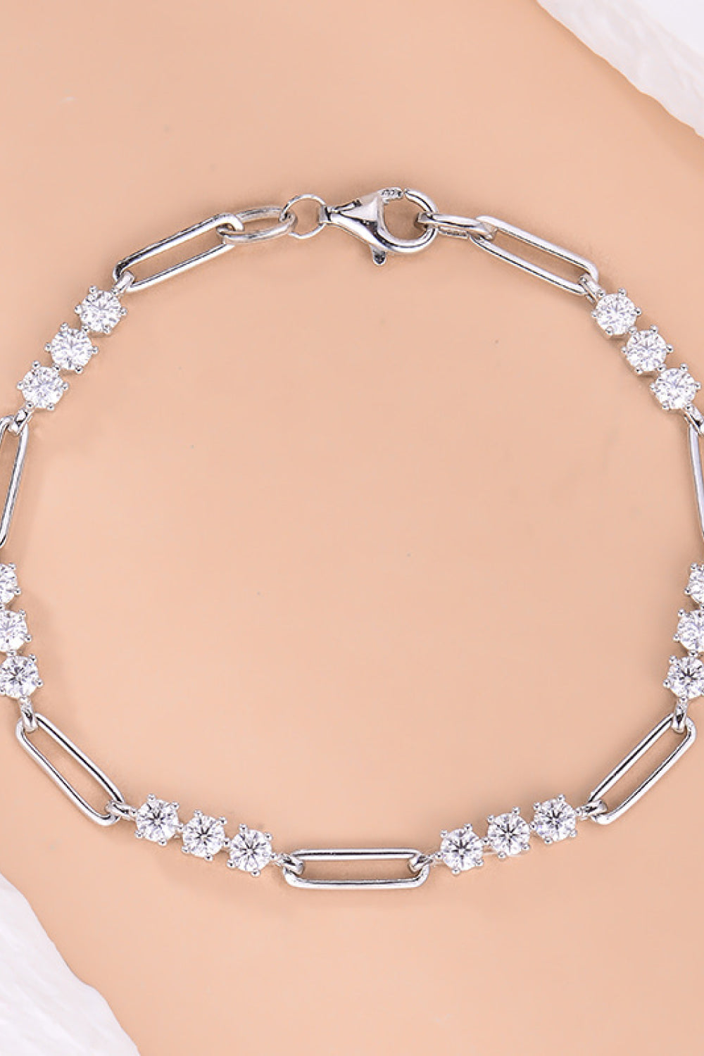 1.8 Ct Moissanite Stone & Chain Bracelet - - Claude Jewelry Moissanite - Shop claudejewelry.com