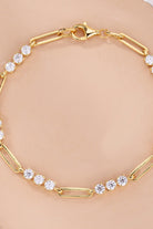 1.8 Ct Moissanite Stone & Chain Bracelet - - Claude Jewelry Moissanite - Shop claudejewelry.com