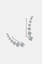 1.9 Ct Moissanite Progressive Climber Earrings - Platinum Vermeil- Claude Jewelry Moissanite - Shop claudejewelry.com