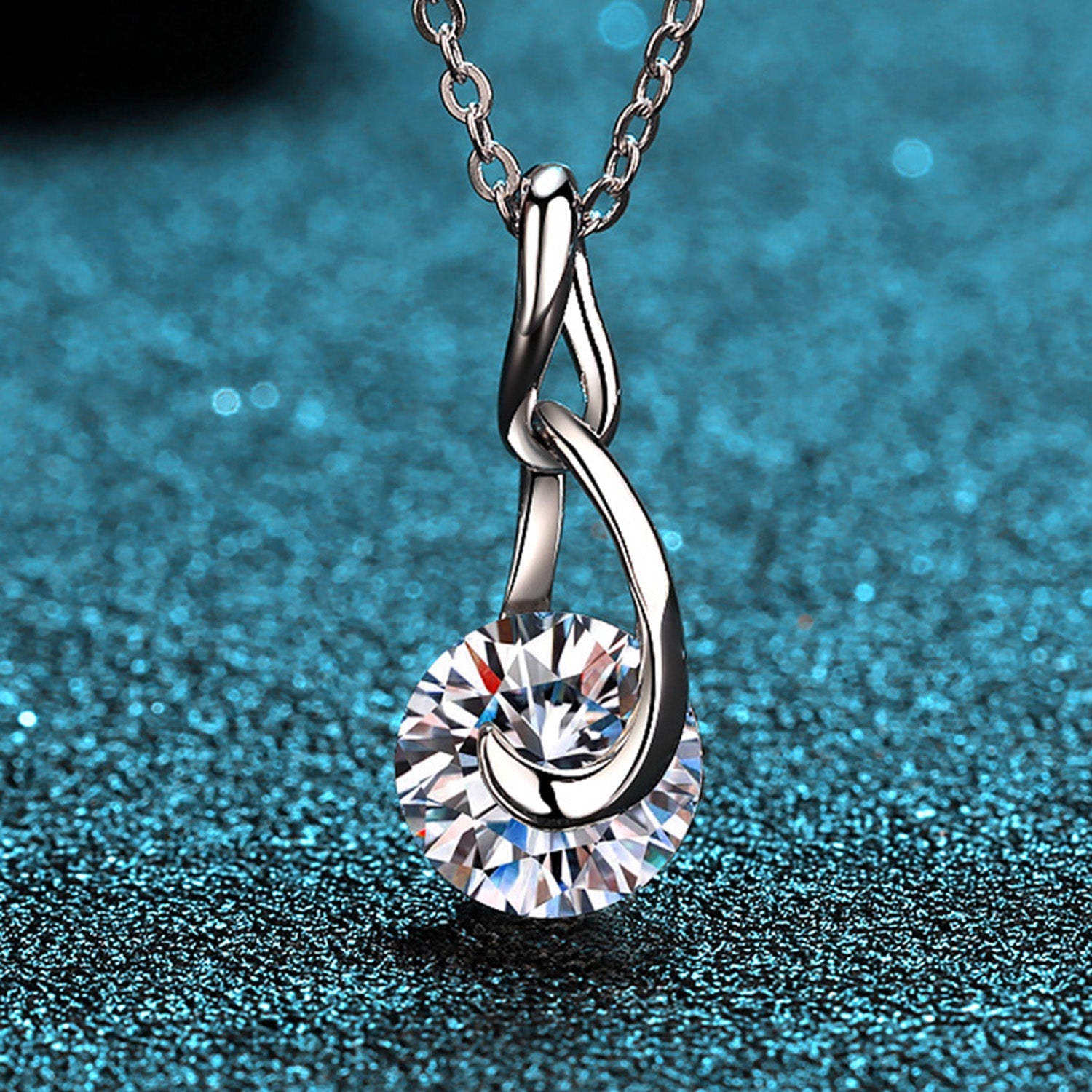 2 Carat Moissanite 925 Sterling Silver Hook Necklace - 925 Sterling Silver- Claude Jewelry Moissanite - Shop claudejewelry.com