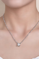 2 Carat Moissanite 925 Sterling Silver Pendant Chain Necklace - 925 Sterling Silver- Claude Jewelry Moissanite - Shop claudejewelry.com