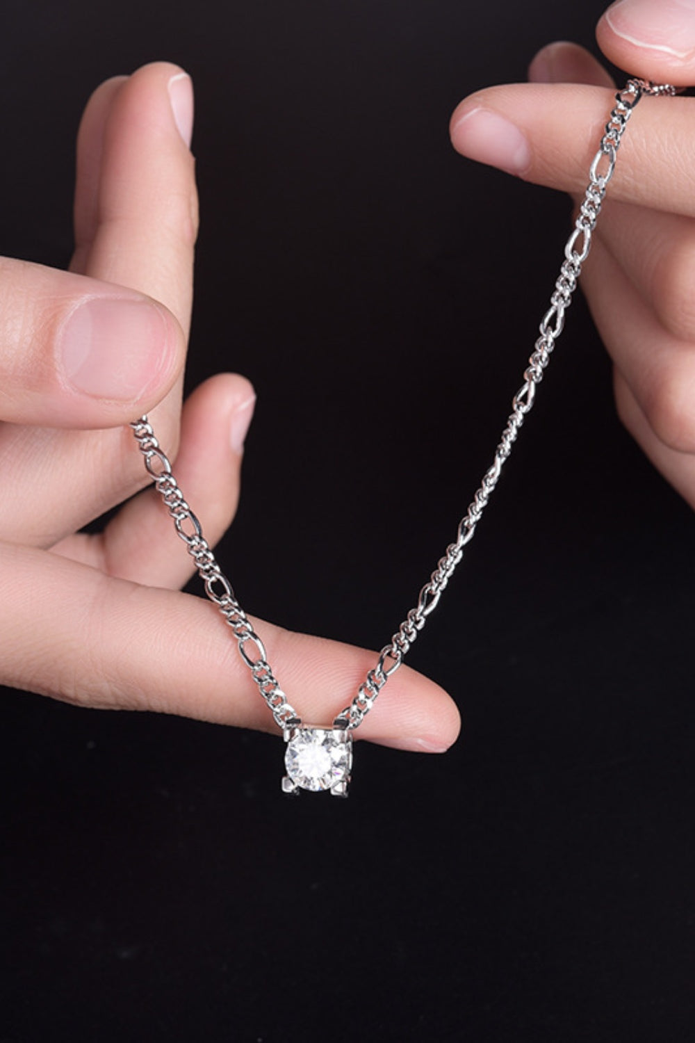 2 Carat Moissanite 925 Sterling Silver Pendant Chain Necklace - 925 Sterling Silver- Claude Jewelry Moissanite - Shop claudejewelry.com