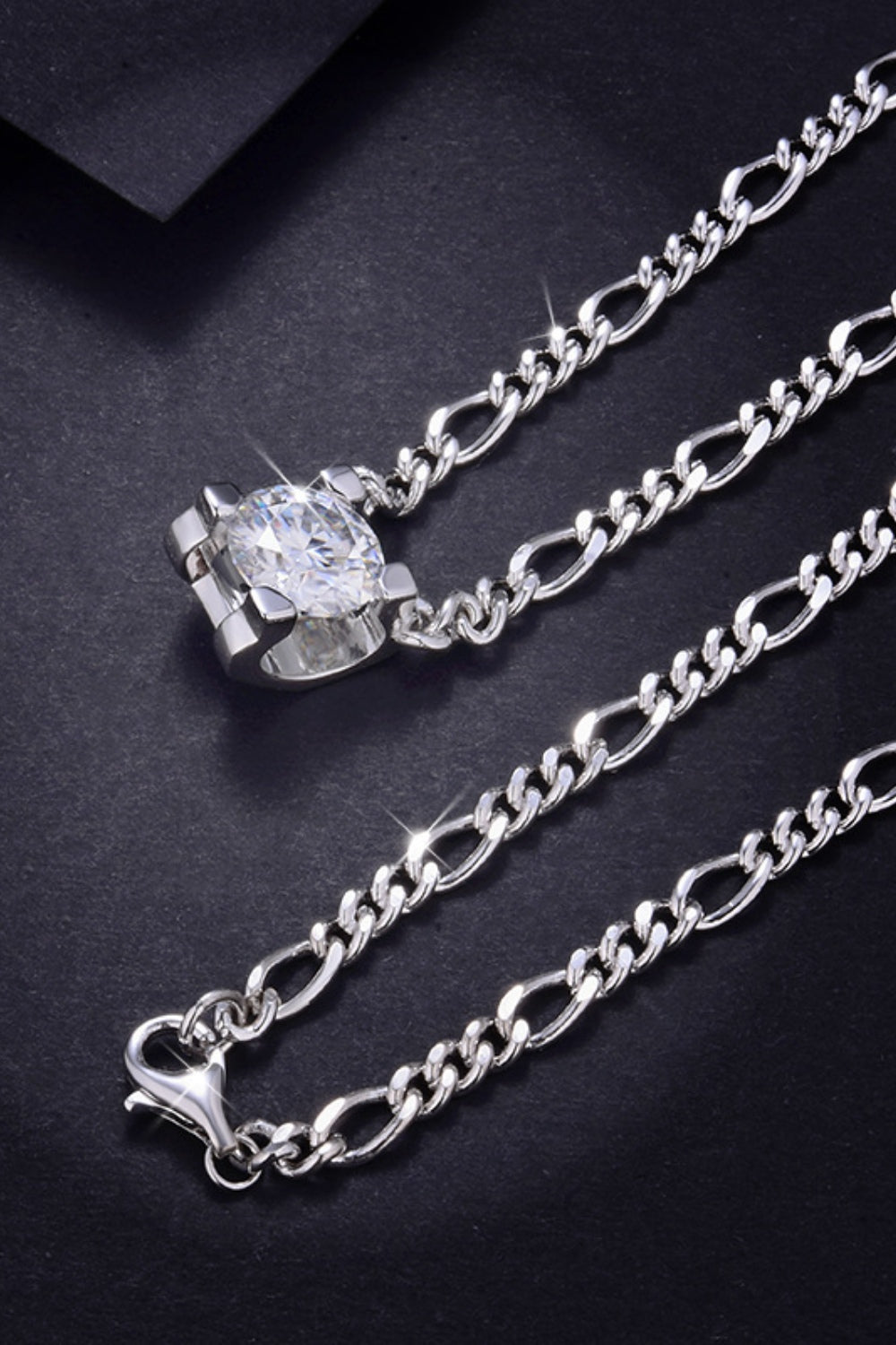 2 Carat Moissanite 925 Sterling Silver Pendant Chain Necklace - 925 Sterling Silver- Claude Jewelry Moissanite - Shop claudejewelry.com