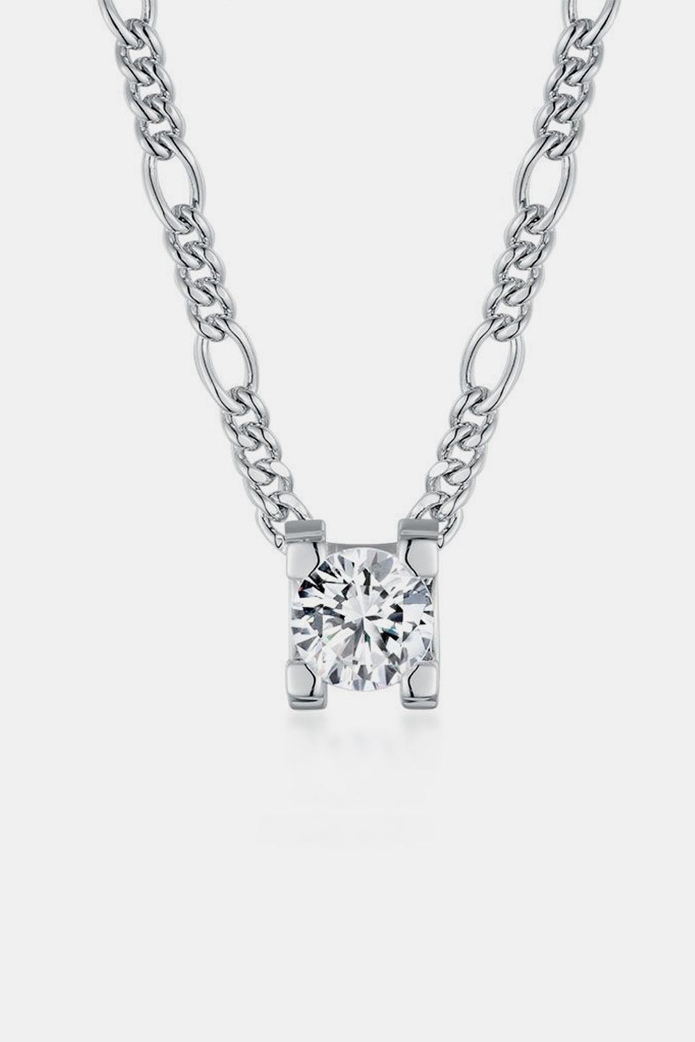 2 Carat Moissanite 925 Sterling Silver Pendant Chain Necklace - 925 Sterling Silver- Claude Jewelry Moissanite - Shop claudejewelry.com