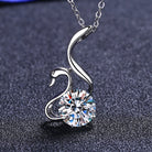 2 Carat Moissanite 925 Sterling Silver Swan Necklace - 925 Sterling Silver- Claude Jewelry Moissanite - Shop claudejewelry.com