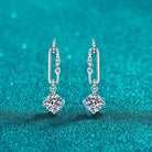 2 Carat Moissanite Clip Drop Earrings - 925 Sterling Silver- Claude Jewelry Moissanite - Shop claudejewelry.com