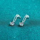 2 Carat Moissanite Clip Drop Earrings - 925 Sterling Silver- Claude Jewelry Moissanite - Shop claudejewelry.com