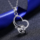 2 Carat Moissanite Heart Cursive Love Necklace - 925 Sterling Silver- Claude Jewelry Moissanite - Shop claudejewelry.com