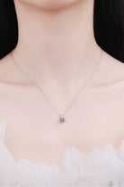 2 Ct Minimalist Moissanite Pendant Necklace - Rhodium Vermeil- Claude Jewelry Moissanite - Shop claudejewelry.com