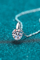 2 Ct Minimalist Moissanite Pendant Necklace - Rhodium Vermeil- Claude Jewelry Moissanite - Shop claudejewelry.com