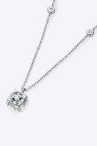 2 Ct Moissanite 4-Prong 925 Sterling Silver Necklace - Platinum Vermeil- Claude Jewelry Moissanite - Shop claudejewelry.com