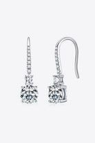 2 Ct Moissanite 925 Sterling Silver Drop Earrings - Platinum Vermeil- Claude Jewelry Moissanite - Shop claudejewelry.com