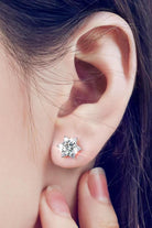 2 Ct Moissanite Floral Star Stud Earrings - Platinum Vermeil- Claude Jewelry Moissanite - Shop claudejewelry.com