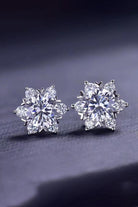 2 Ct Moissanite Floral Star Stud Earrings - Platinum Vermeil- Claude Jewelry Moissanite - Shop claudejewelry.com