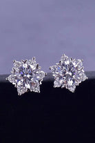 2 Ct Moissanite Floral Star Stud Earrings - Platinum Vermeil- Claude Jewelry Moissanite - Shop claudejewelry.com