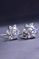 2 Ct Moissanite Floral Star Stud Earrings - Platinum Vermeil- Claude Jewelry Moissanite - Shop claudejewelry.com