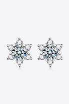 2 Ct Moissanite Floral Star Stud Earrings - Platinum Vermeil- Claude Jewelry Moissanite - Shop claudejewelry.com