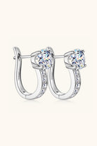 2 Ct Moissanite Huggie U-Shape Earrings - - Claude Jewelry Moissanite - Shop claudejewelry.com