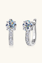 2 Ct Moissanite Huggie U-Shape Earrings - Platinum Vermeil- Claude Jewelry Moissanite - Shop claudejewelry.com