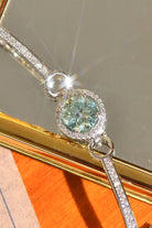 2 Ct Moissanite Mint Platinum Vermeil Bracelet - Mint/White- Claude Jewelry Moissanite - Shop claudejewelry.com