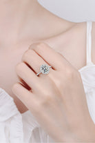 2 Ct Moissanite Oval Halo Ring - - Claude Jewelry Moissanite - Shop claudejewelry.com