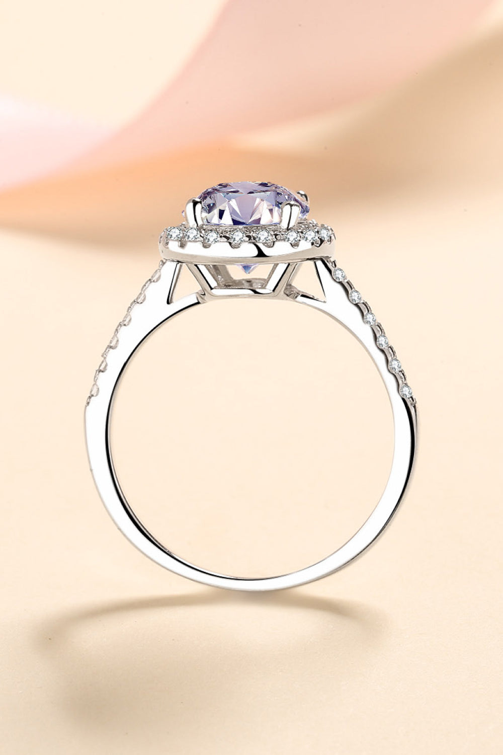 2 Ct Moissanite Oval Halo Ring - - Claude Jewelry Moissanite - Shop claudejewelry.com