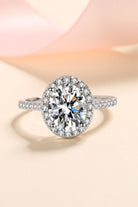 2 Ct Moissanite Oval Halo Ring - - Claude Jewelry Moissanite - Shop claudejewelry.com