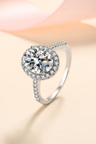 2 Ct Moissanite Oval Halo Ring - - Claude Jewelry Moissanite - Shop claudejewelry.com