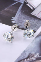 2 Ct Moissanite Platinum Stud Earrings - Platinum Vermeil- Claude Jewelry Moissanite - Shop claudejewelry.com