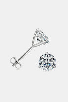 2 Ct Moissanite Platinum Stud Earrings - Platinum Vermeil- Claude Jewelry Moissanite - Shop claudejewelry.com