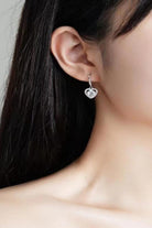 2 Ct Moissanite Platinum Vermeil Heart Drop Earrings - Platinum Vermeil- Claude Jewelry Moissanite - Shop claudejewelry.com