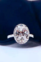 2 Ct Moissanite Platinum Vermeil Oval Ring - - Claude Jewelry Moissanite - Shop claudejewelry.com