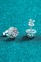 2 Ct Moissanite Rope Rimmed Stud Earrings - Rhodium Vermeil- Claude Jewelry Moissanite - Shop claudejewelry.com